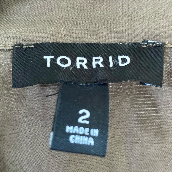 TORRID Snap-Front Toile Lightweight Anorak Jacket Sheer Layering - Olive SZ 2X - Picture 12 of 14